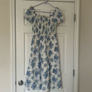 LOFT Smocked midi dress